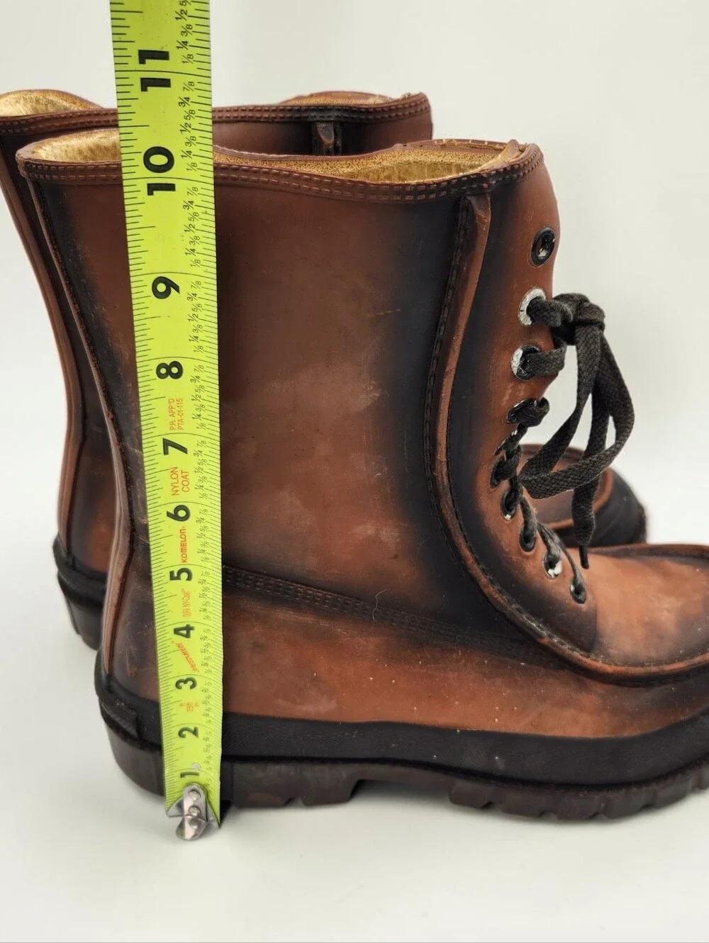 Vintage Field Trail Rubber Steel Shank Sherpa Lined Mid Calf Work Boots Mens 12